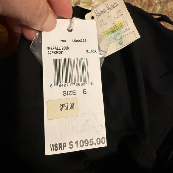 Michael Kors Black Halter Plunging neck Cocktail Dress  Fall 2008 Italy Sz 6 NWT - Picture 11 of 16